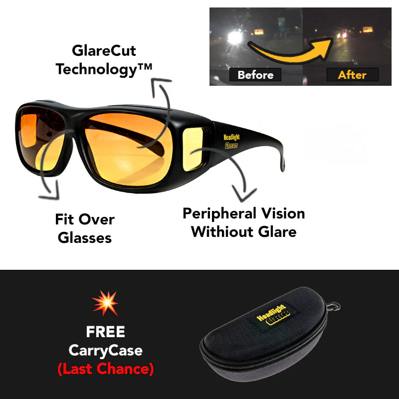 Headlight Glasses with Polarized LED GlareCut Technology™ (Fit Over Glasses)