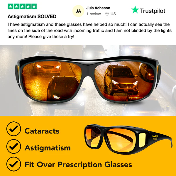 Headlight Glasses with Polarized LED GlareCut Technology™ (Fit Over Glasses)